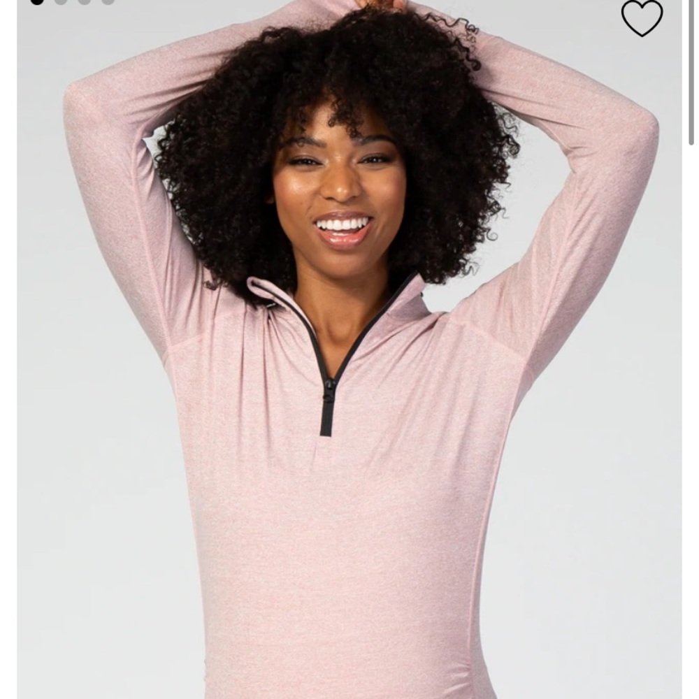 Women’s Light Pink Half Zipper Maternity Jacket